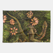 Nederlandse Art Nouveau Hagedis en Wildflowers Theedoek (Horizontaal)