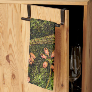 Nederlandse Art Nouveau Hagedis en Wildflowers Theedoek