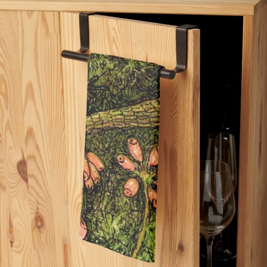 Nederlandse Art Nouveau Hagedis en Wildflowers Theedoek (Derde Gevouwen)