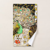 Nederlandse Art Nouveau Pauw en uilen Bad Handdoek (Handdoek)