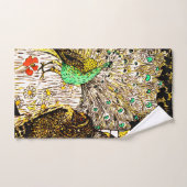 Nederlandse Art Nouveau Pauw en uilen Bad Handdoek (Handdoek)