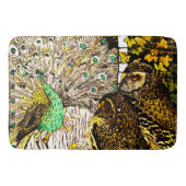 Nederlandse Art Nouveau Pauw en uilen Badmat (Voorkant)