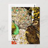 Nederlandse Art Nouveau Pauw en uilen Briefkaart (Voorkant / Achterkant)