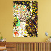 Nederlandse Art Nouveau Pauw en uilen Canvas Afdruk (Insitu (Woonkamer))