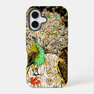 Nederlandse Art Nouveau Pauw en uilen iPhone 16 Hoesje