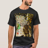 Nederlandse Art Nouveau Pauw en uilen T-shirt (Voorkant)