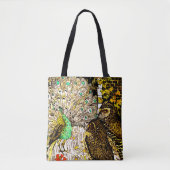 Nederlandse Art Nouveau Pauw en uilen Tote Bag (Voorkant)