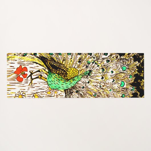 Nederlandse Art Nouveau Pauw en uilen Yogamat (Achterkant (horizontaal))