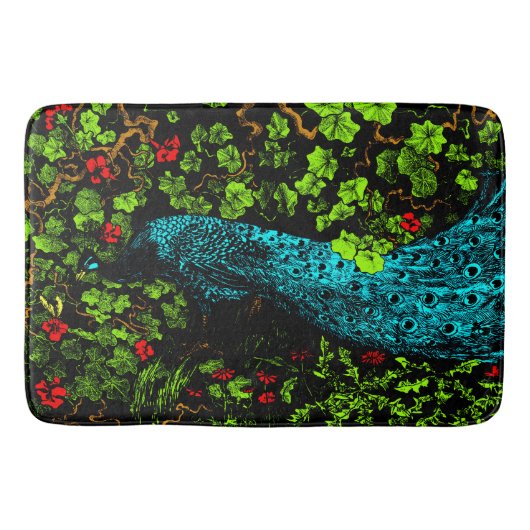 Nederlandse Art Nouveau Pauw en Vlinder Badmat (Voorkant)