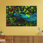 Nederlandse Art Nouveau Pauw en Vlinder Canvas Afdruk (Insitu (Woonkamer))