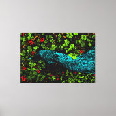 Nederlandse Art Nouveau Pauw en Vlinder Canvas Afdruk (Voorkant)