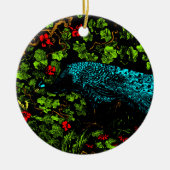 Nederlandse Art Nouveau Pauw en Vlinder Keramisch Ornament (Voorkant)