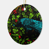 Nederlandse Art Nouveau Pauw en Vlinder Keramisch Ornament (Links)