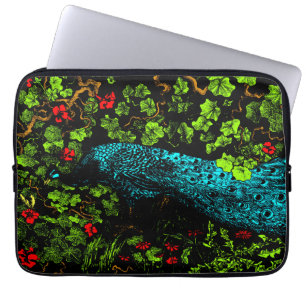 Nederlandse Art Nouveau Pauw en Vlinder Laptop Sleeve
