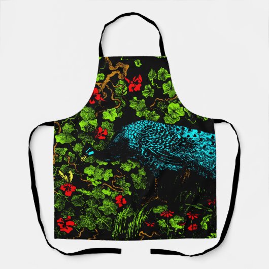 Nederlandse Art Nouveau Pauw en Vlinder Schort (Voorkant)