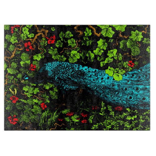 Nederlandse Art Nouveau Pauw en Vlinder Snijplank (Voorkant)