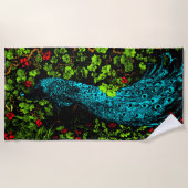 Nederlandse Art Nouveau Pauw en Vlinder Strandlaken (Voorkant)