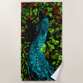 Nederlandse Art Nouveau Pauw en Vlinder Strandlaken (Voorkant)