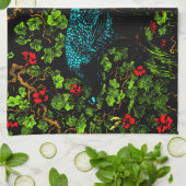 Nederlandse Art Nouveau Pauw en Vlinder Theedoek (Gevouwen)