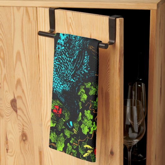 Nederlandse Art Nouveau Pauw en Vlinder Theedoek (Derde Gevouwen)