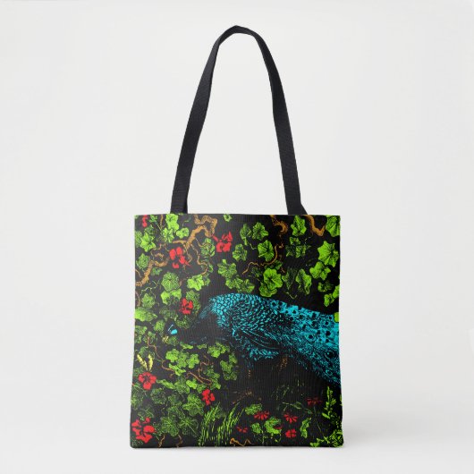 Nederlandse Art Nouveau Pauw en Vlinder Tote Bag (Voorkant)