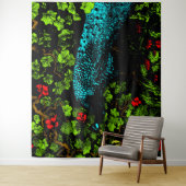 Nederlandse Art Nouveau Pauw en Vlinder Wandkleed (In situ)