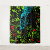 Nederlandse Art Nouveau Pauw en Vlinder Wandkleed (Voorkant)