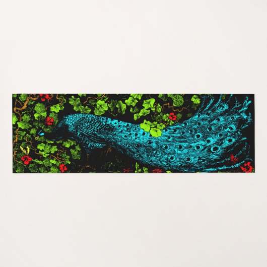Nederlandse Art Nouveau Pauw en Vlinder Yogamat (Achterkant (horizontaal))