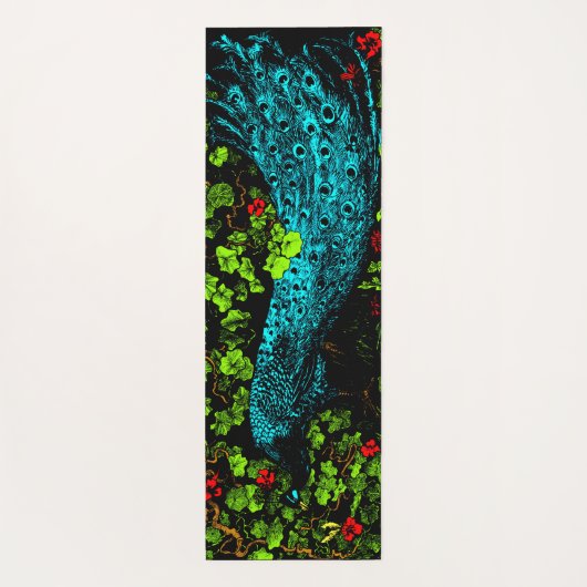 Nederlandse Art Nouveau Pauw en Vlinder Yogamat (Achterkant)