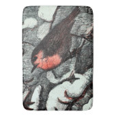 Nederlandse Art Nouveau Robin Bird in de winter Badmat (Voorkant Verticaal)