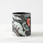 Nederlandse Art Nouveau Robin Bird in de winter Mok (Midden)