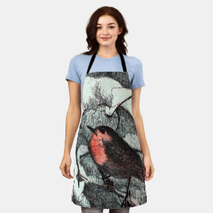 Nederlandse Art Nouveau Robin Bird in de winter Schort