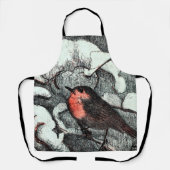 Nederlandse Art Nouveau Robin Bird in de winter Schort (Voorkant)