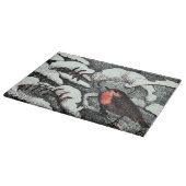 Nederlandse Art Nouveau Robin Bird in de winter Snijplank (Hoek)