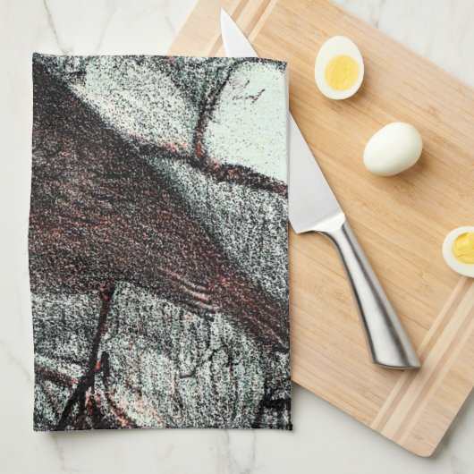 Nederlandse Art Nouveau Robin Bird in de winter Theedoek (Quarter Fold)