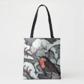 Nederlandse Art Nouveau Robin Bird in de winter Tote Bag (Voorkant)