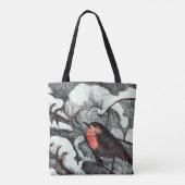 Nederlandse Art Nouveau Robin Bird in de winter Tote Bag (Achterkant)