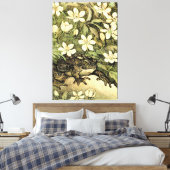 Nederlandse Art Nouveau Toad en Dogwood Canvas Afdruk (Insitu (Slaapkamer))