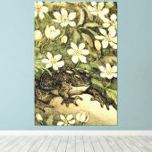 Nederlandse Art Nouveau Toad en Dogwood Canvas Afdruk (Insitu (Houten vloer))