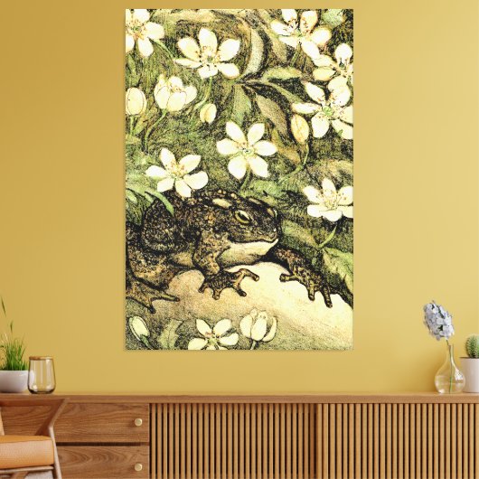 Nederlandse Art Nouveau Toad en Dogwood Canvas Afdruk (Insitu (Woonkamer))