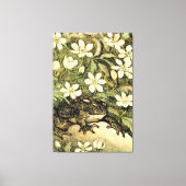 Nederlandse Art Nouveau Toad en Dogwood Canvas Afdruk (Voorkant)
