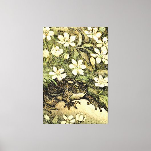 Nederlandse Art Nouveau Toad en Dogwood Canvas Afdruk (Voorkant)