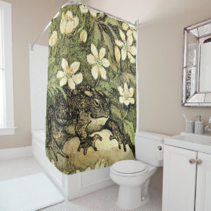 Nederlandse Art Nouveau Toad en Dogwood Douchegordijn