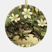Nederlandse Art Nouveau Toad en Dogwood Keramisch Ornament (Voorkant)