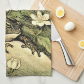 Nederlandse Art Nouveau Toad en Dogwood Theedoek (Quarter Fold)