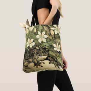 Nederlandse Art Nouveau Toad en Dogwood Tote Bag