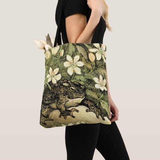 Nederlandse Art Nouveau Toad en Dogwood Tote Bag (Dichtbij)