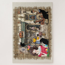 Nederlandse artiest en moderne grafische kaart Legpuzzel