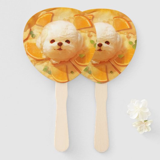 Nederlandse Baby Pannenkoek met Schattige Hondenij Handwaaier (Voorkant en achterkant)