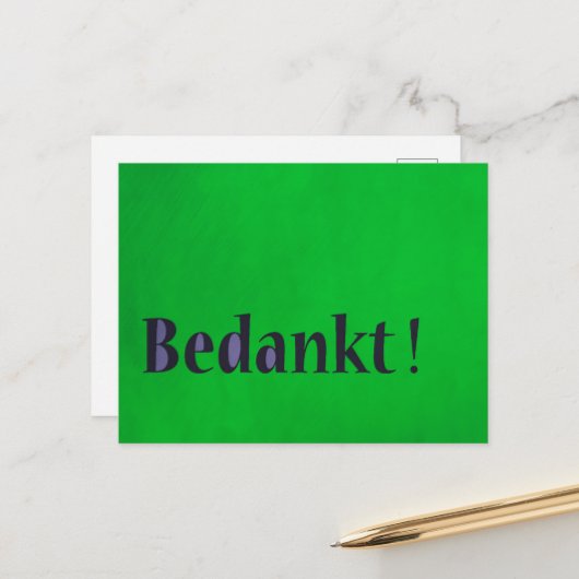 Nederlandse bedankkaart briefkaart (Voorkant / Achterkant in situ)